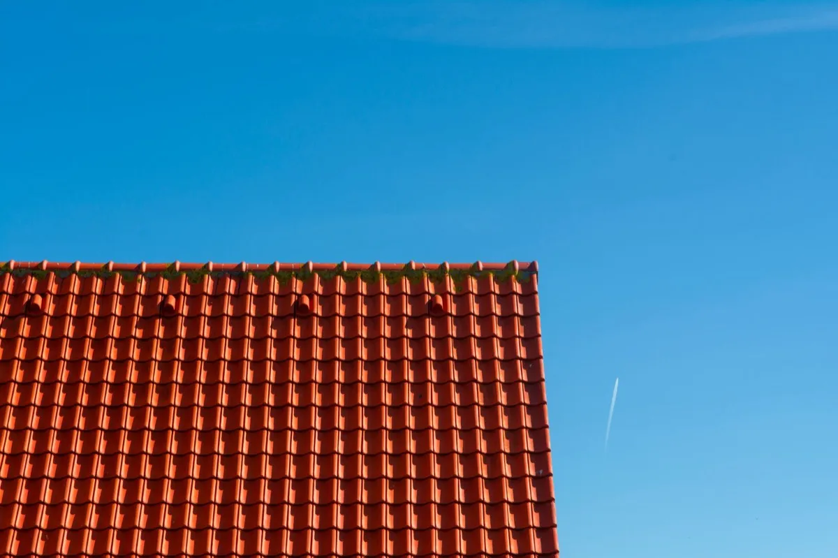 Tile roof gable in full sun, the kind of exposure that sets roof life in Roseville, CA